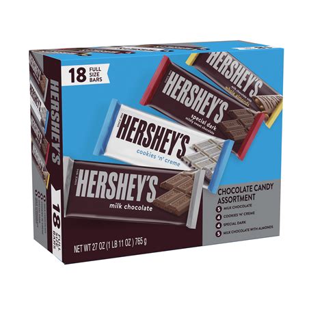 hershey s chocolate candy bar variety pack 18 ct 26 4 oz walmart