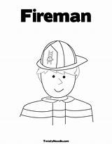 Fireman Firefighter Twistynoodle Vectorified sketch template