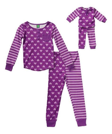 Look At This Dollie And Me Purple Heart And Stripe Pajama Set And Doll Outfit