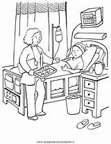 Paciente Krankenschwester Colorea Spital Ospedale Enfermos Gesundheit Mestieri Malvorlage Malvorlagen sketch template