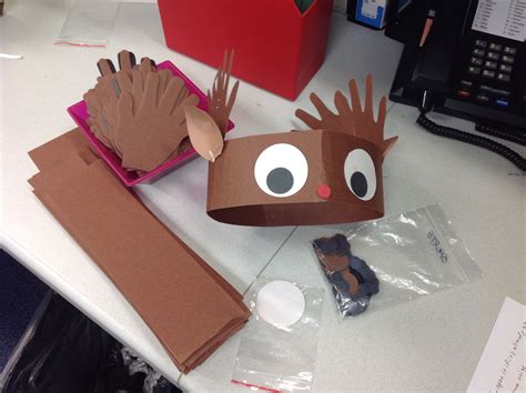 reindeer hat  poster board head band  hands drawn