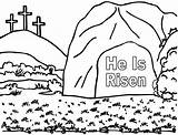 Coloring Risen He Tomb Jesus Pages Easter Empty Color Printable Kids Bible Sunday Template School Craftingthewordofgod Resurrection Colouring God Dead sketch template