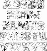 Alphabet Coloring Animal Pages Letters Crazy Printable Animals Drawing Abc Color Zoo Letter Alphabets Kids Colorthealphabet Print Colouring Draw Sheets sketch template