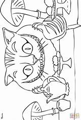 Coloring Cat Pages Alice Cheshire Wonderland Burton Tim Printable Drawing Squad Dino Color Supercoloring 2010 Crafts Drawings Depp Johnny Tattoos sketch template