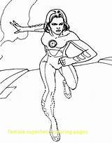 Female Coloring Pages Superhero Printable Getcolorings Getdrawings Color sketch template