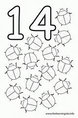 Coloring 14 Number Clipart Fourteen Popular Library Clip sketch template