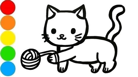 coloring pages colorir e desenhar um gatinho glitter