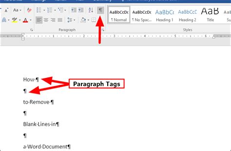 remove blank lines   word document