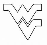 West Wvu Virginia Printable Logo Stencil Stencils State Mountaineers Football Wv Coloring University Pages Templates Outline Template  Patterns Svg sketch template