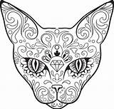 Skull Coloring Sugar Pages Cat Animal Adult Candy Skulls Vector Drawing Colouring Dead Element Line Advanced Kidspressmagazine Gatos Dog Para sketch template