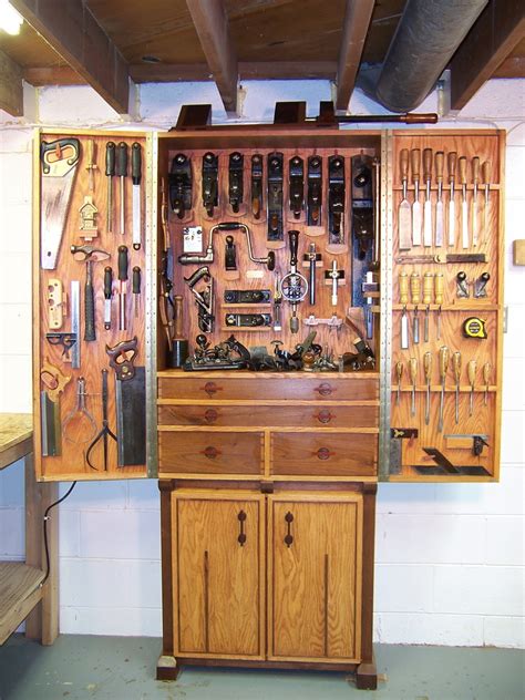 red oak  walnut tool cabinet finewoodworking