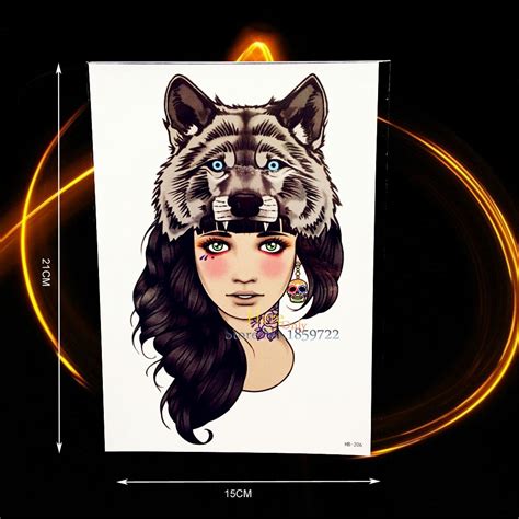 1pc Tiger King Head With Girl Fake Flash Temporary Disposable Tattoo