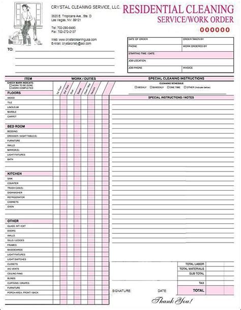 printable cleaning business forms artofit