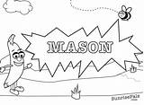 Mason Coloring Print Pages Name Names sketch template