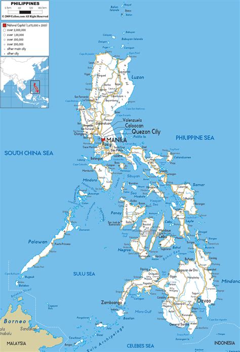 road map  philippines ezilon maps