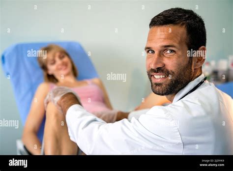 Gynecologist Examination Woman Patient In A Gynecological Chair Female