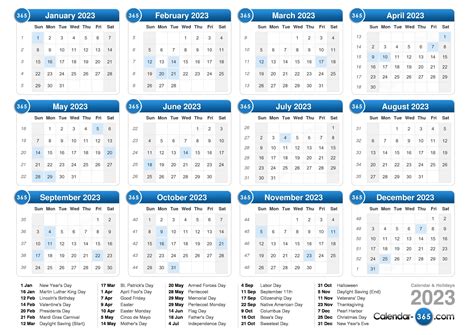 Printable 12 Month Calendar On One Page 2023 – Get Calender 2023 Update