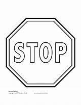Stop Sign Coloring Pages Blank Road Trace Color sketch template