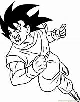 Goku Akcji Kolorowanka Getdrawings Druku Coloringpages101 Pokoloruj sketch template