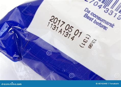expiry date printed stock photo image