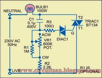 simple light dimmer  doubles  voltmeter circuit super circuit diagram