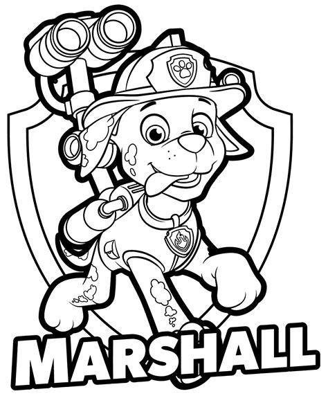 paw patrol marshall drawing  getdrawings