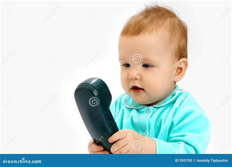 baby  phone stock image image  girlie call white