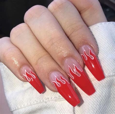 glitter coffin long red nail designs villagequoteapply