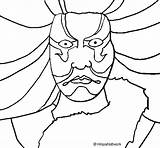 Kabuki Coloring Coloringcrew sketch template