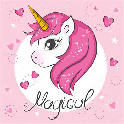 cute magical unicorn stock vector  sivanova