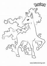 Coloring Pokemon Rapidash Pages Printable Kids sketch template