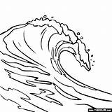 Wave Coloring Ocean Drawing Sea Breaking Waves Line Water Stencil Choose Board Pages sketch template