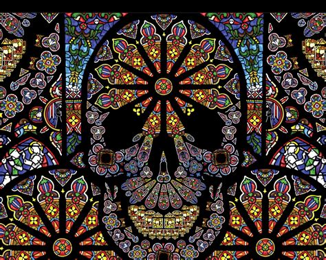 Skulls Death Glass Mosaic Artwork Stained Glass Glass Art