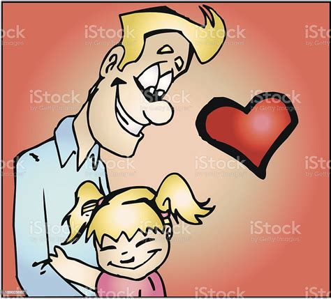 father and daughter hugging cartoon illustration vector stock vector
