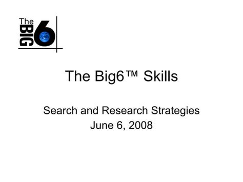 big search  research strategies