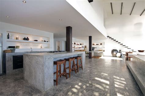 minimalist gray concrete kitchen countertop design interior design ideas