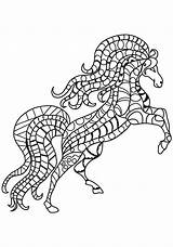 Mozaiek Paarden Mosaik Kleurplaat Pferden Malvorlage Stemmen sketch template