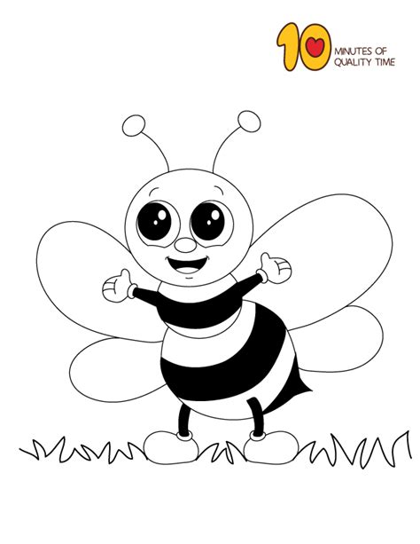 bee coloring pages simple