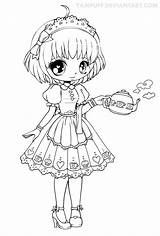 Coloring Pages Yampuff Deviantart Chibi Lineart Girl Cute Food Printable Anime Colouring Stamps Girls Kids Adult Sheets Digital Manga Kawaii sketch template