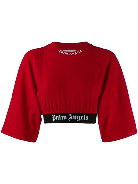palm angels cropped sweat  shirt farfetch palm angels  shirt tops designs