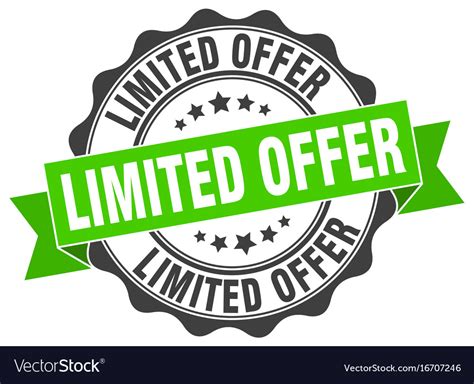 limited offer stamp sign seal royalty  vector image