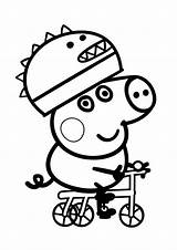 Peppa Pig Coloring Pages Bicycle sketch template