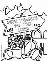 Coloring Thanksgiving Pages Bible Thanks Give Sunday School Christian God Thankful Printable Colouring End Thank Preschool Kids Happy Year Color sketch template
