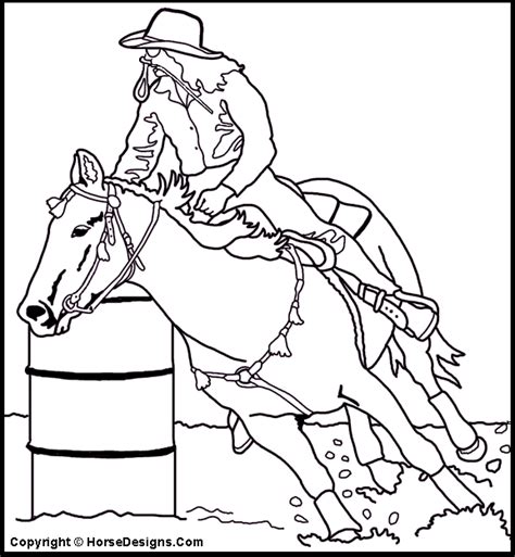 barrel racing coloring page   find interesting pinterest
