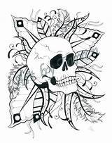 Coloring Pages Skull Printable Girly Skulls Flaming Adult Cool Print Adults Colouring Color Feathers Tattoo Tarren Trippy Sheets Stoner Flames sketch template