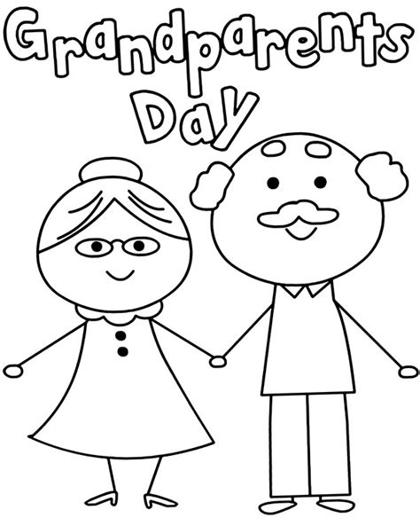 coloring pages grandparents day card coloring page simple