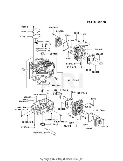 kawasaki frv bs  stroke engine frv parts diagram  cylindercrankcase
