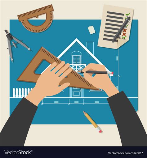process  designing  house royalty  vector image