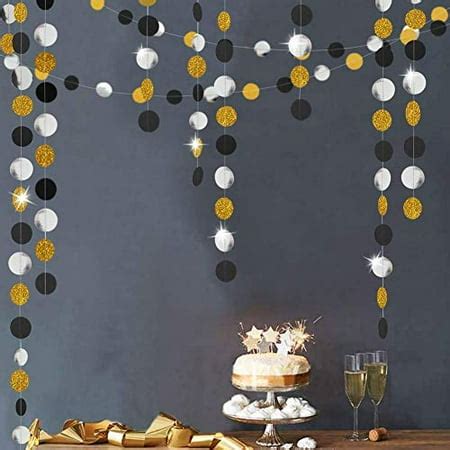 decor gold  circle dots garland streamers party decorations