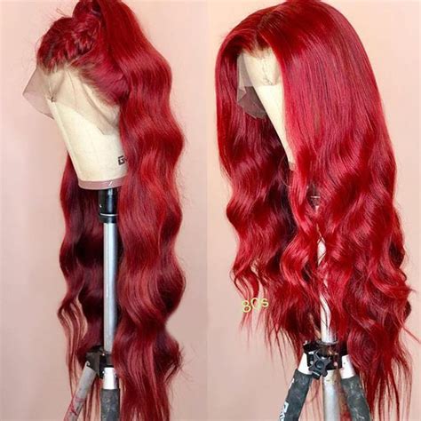 Body Wave Colored Human Hair Lace Front Wigs 250 Density